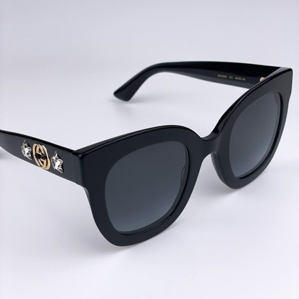 SALE! NEW Gucci  GG0208S 001 Black Gray Mirrored Gradient Square Women - Picture 7 of 13